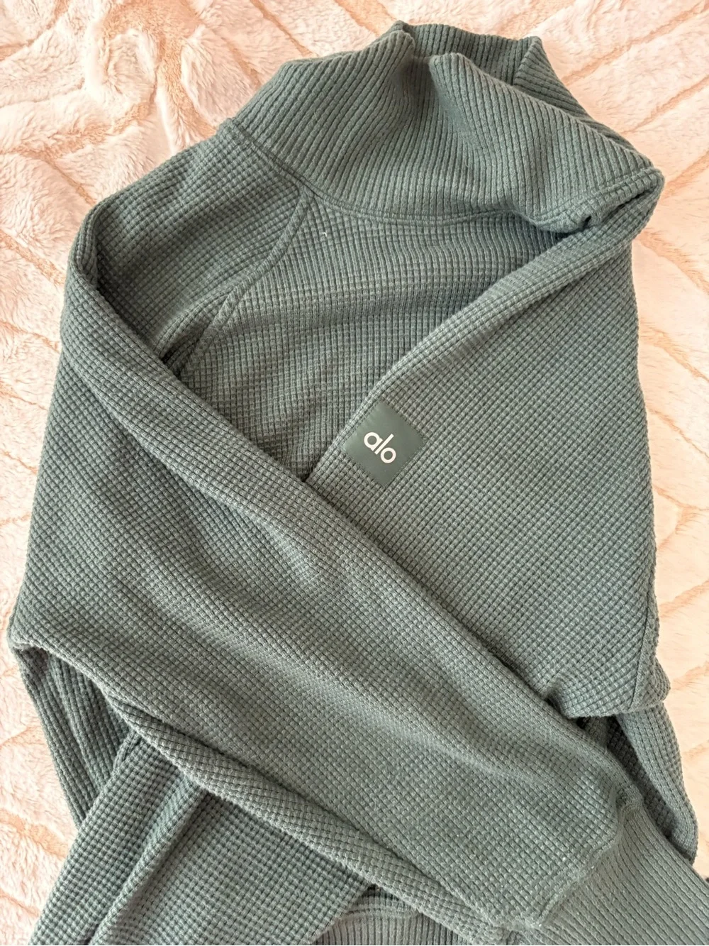 ALO Yoga Ribbed Cowl Neck Sweater — Sage Green